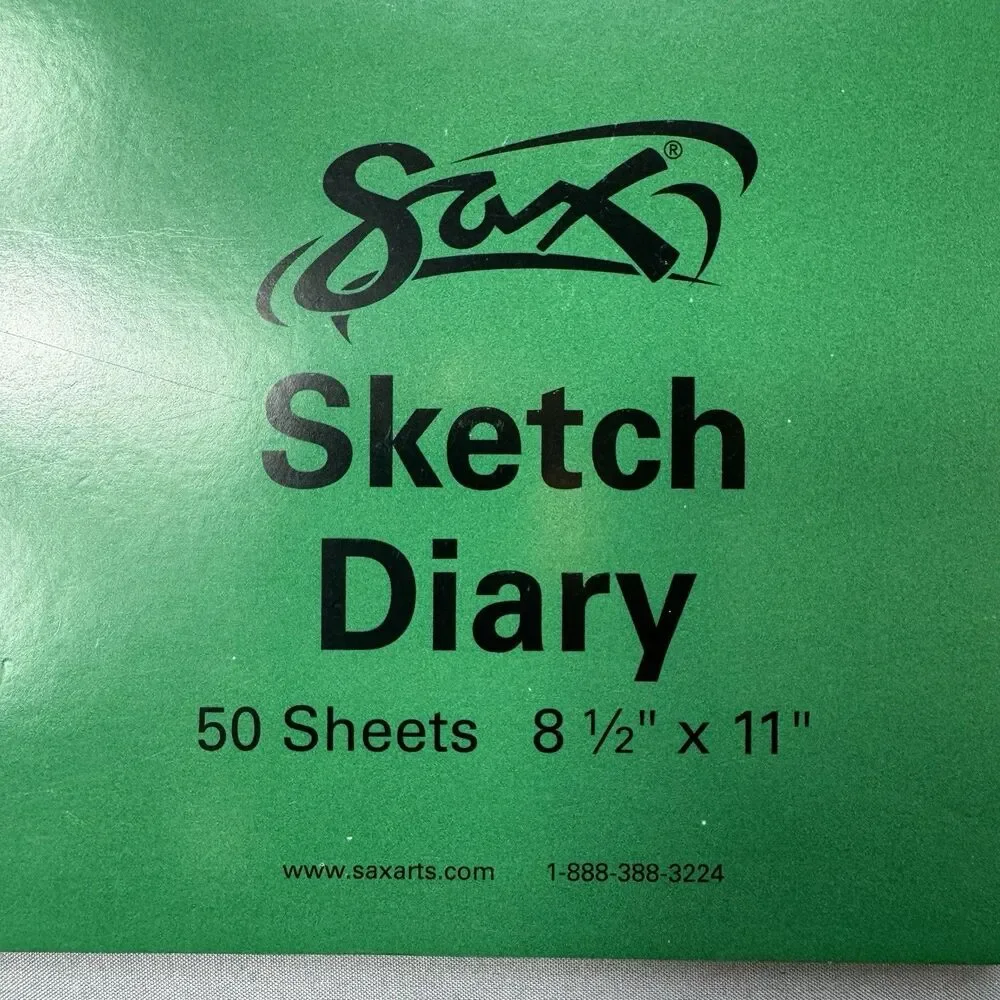 NEW Lot of 2 Sax Sketch Diaries Spiral 8.5 x 11 White 50 Sheets - Marks on Cover